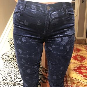 J Brand 27 Maria Night Out Blue Velvet Jeans